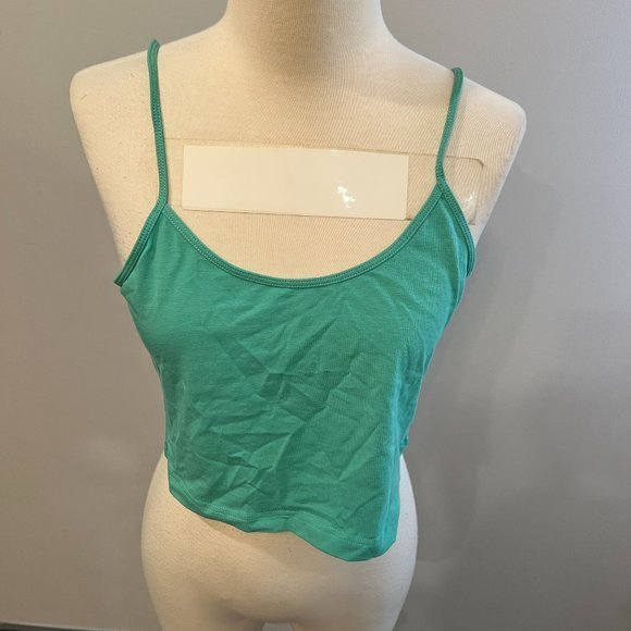 NWOT BP. Crop Knit Camisole In Green‎ Marine (L) - Picture 3 of 10